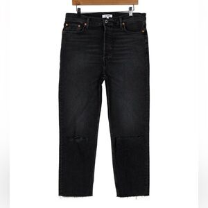 RE/DONE Black Straight Leg Jeans